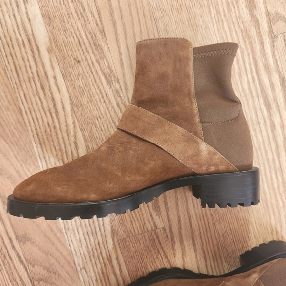 EUC Stuart Weitzman Luxering Suede Ankle Bootie in Brown, Size 6.5 - Picture 3 of 11